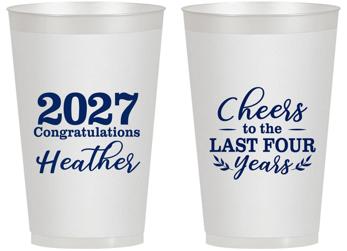 Personalized Graduation 14 oz Frosted Cups - Class Of 2027 Last Four Years | 130023