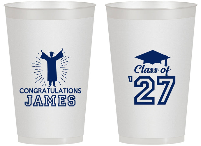 Personalized Graduation 14 oz Frosted Cups - Class Of 2027 Congratulations | 130024