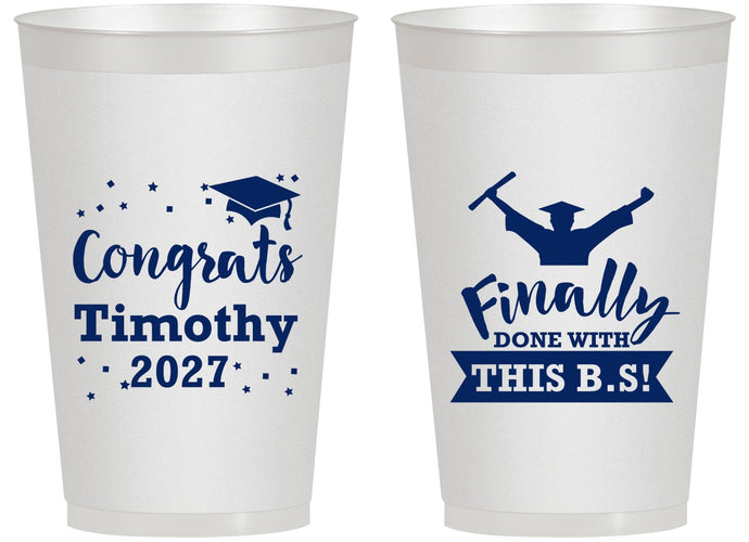 Personalized Graduation 14 oz Frosted Cups - Class Of 2027 Done With Bs | 130025