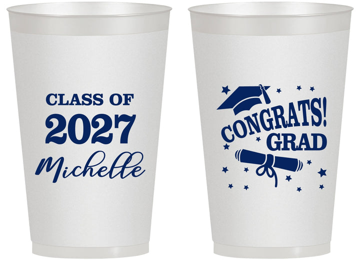 Personalized Graduation 14 oz Frosted Cups - Class Of 2027 Congrats | 130027