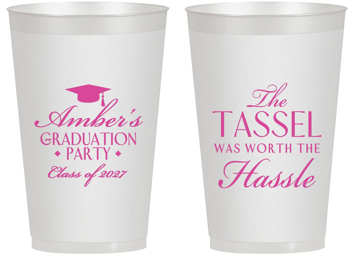 Personalized Graduation 14 oz Frosted Cups - Class Of 2027 Tassel Hassel | 130030