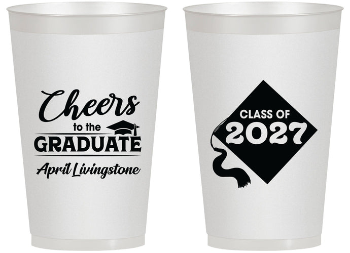 Personalized Graduation 14 oz Frosted Cups - Class Of 2027 Tassel Hassel | 130033