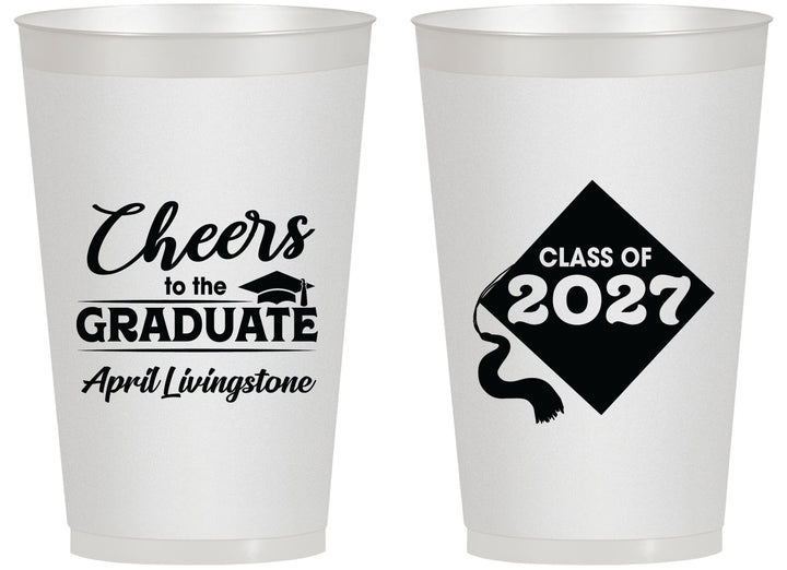 Personalized Graduation 14 oz Frosted Cups - Class Of 2027 Tassel Hassel | 130033