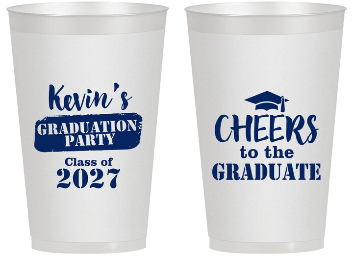 Personalized Graduation 14 oz Frosted Cups - Class Of 2027 Cheers Graduate | 130034