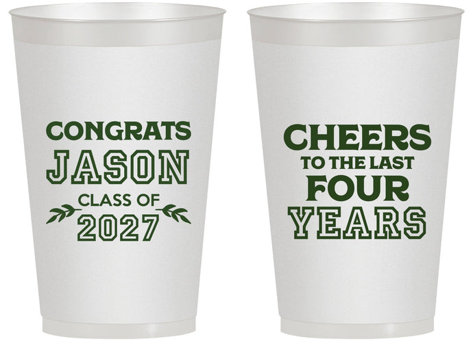 Personalized Graduation 14 oz Frosted Cups - Class Of 2027 Last Four Years | 130036