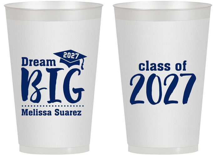 Personalized Graduation 14 oz Frosted Cups - Class Of 2027 Dream Big | 130038