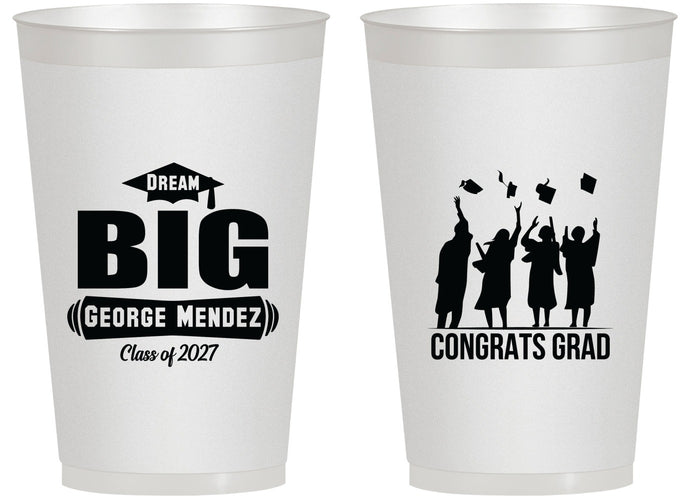 Personalized Graduation 14 oz Frosted Cups - Class Of 2027 Dream Big | 130039