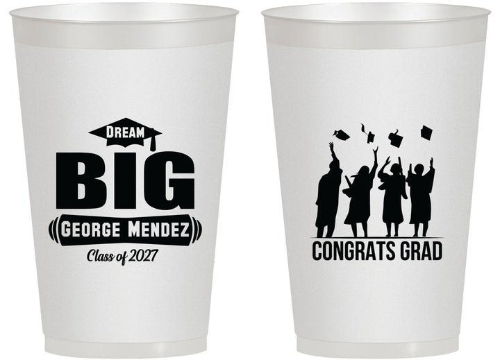 Personalized Graduation 14 oz Frosted Cups - Class Of 2027 Dream Big | 130039