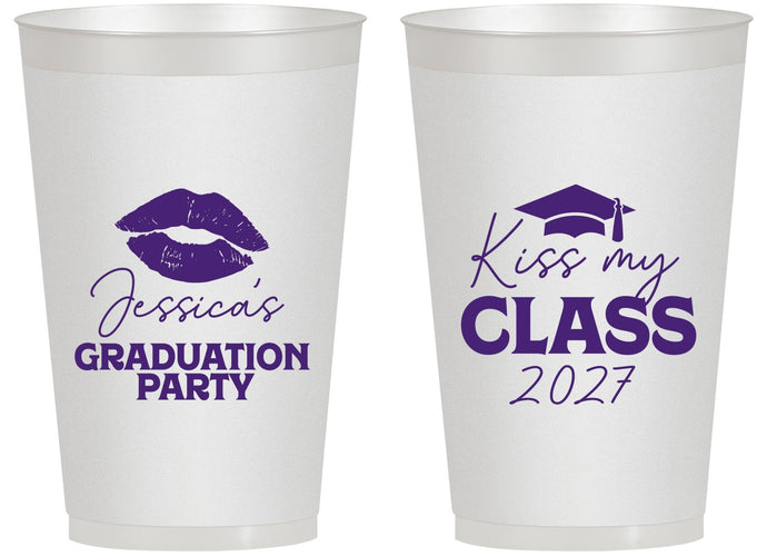 Personalized Graduation 14 oz Frosted Cups - Class Of 2027 Kiss My Class | 130041