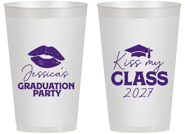 Personalized Graduation 14 oz Frosted Cups - Class Of 2027 Kiss My Class | 130041