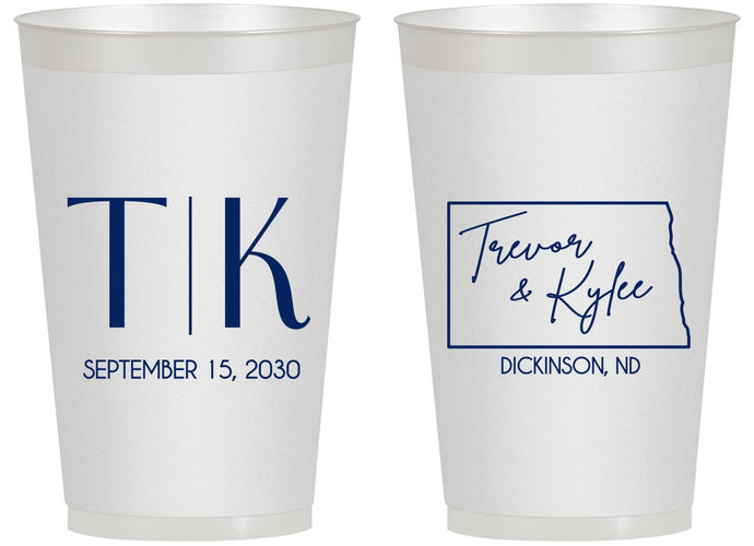 Personalized Wedding 14 oz Frosted Cups - North Dakota | 133