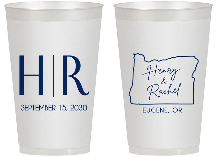 Personalized Wedding 14 oz Frosted Cups - Oregon | 136