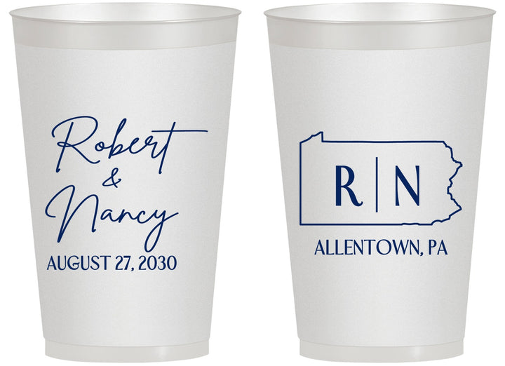 Personalized Wedding 14 oz Frosted Cups - Pennsylvania | 137