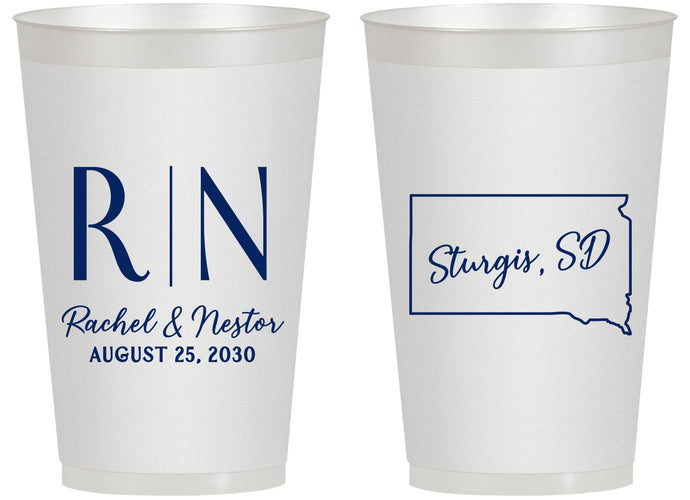 Personalized Wedding 14 oz Frosted Cups - South Dakota | 140