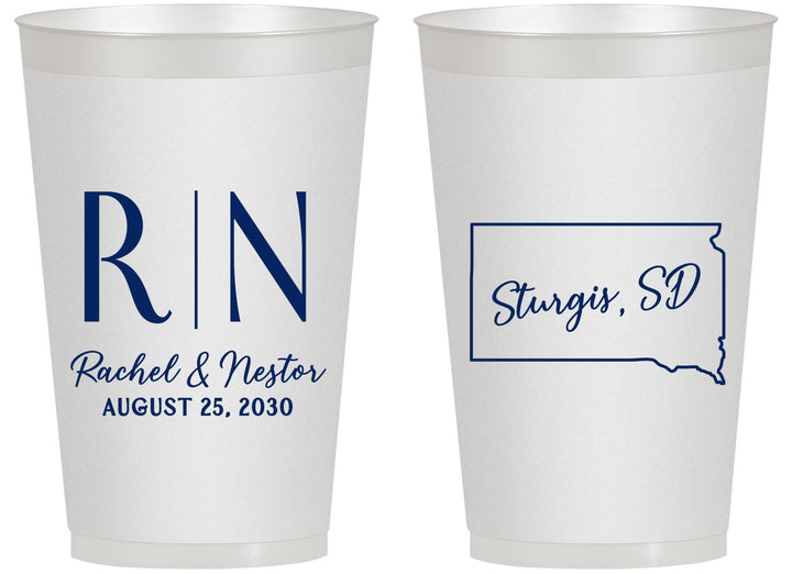 Personalized Wedding 14 oz Frosted Cups - South Dakota | 140