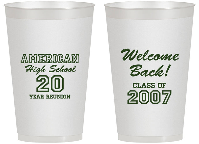 Personalized Class Reunion 14 oz Frosted Cups - Class Of 2007 20 Year | 140001