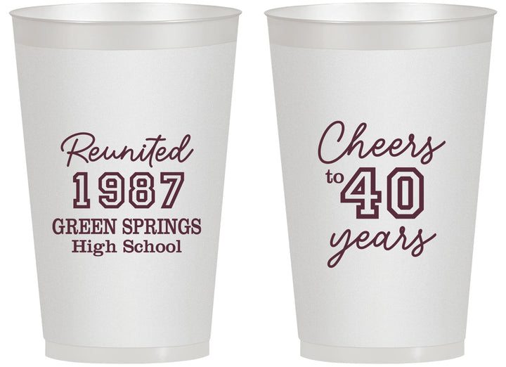 Personalized Class Reunion 14 oz Frosted Cups - Class Of 1987 40 Year | 140003