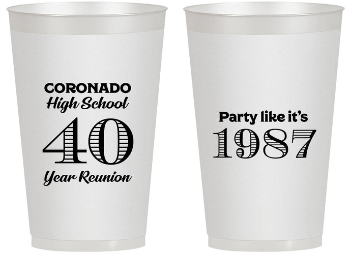 Personalized Class Reunion 14 oz Frosted Cups - Class Of 1987 40 Year | 140008