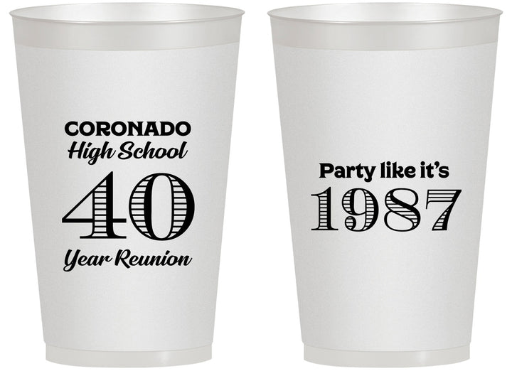 Personalized Class Reunion 14 oz Frosted Cups - Class Of 1987 40 Year | 140008