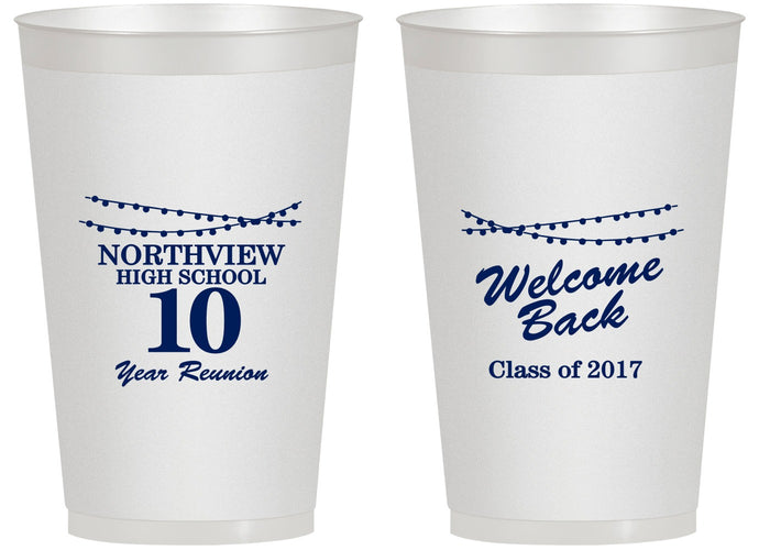 Personalized Class Reunion 14 oz Frosted Cups - Class Of 2017 10 Year | 140010
