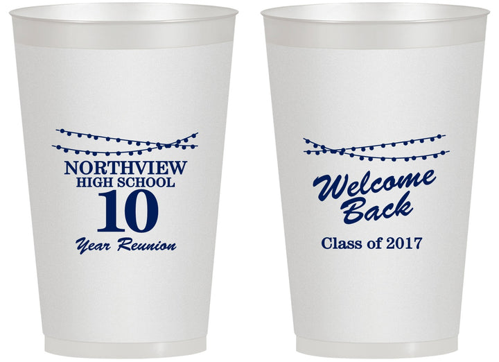 Personalized Class Reunion 14 oz Frosted Cups - Class Of 2017 10 Year | 140010