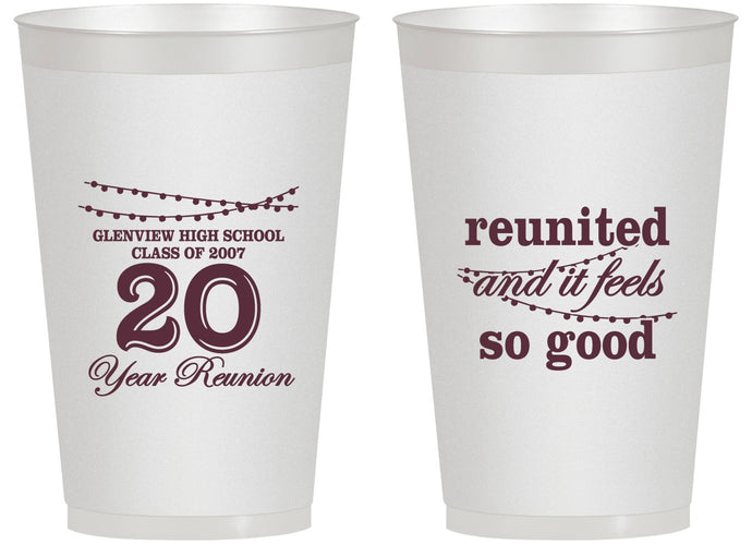 Personalized Class Reunion 14 oz Frosted Cups - Class Of 2007 20 Year | 140011