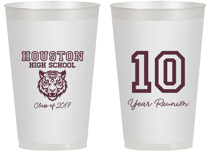 Personalized Class Reunion 14 oz Frosted Cups - Class Of 2017 10 Year | 140015