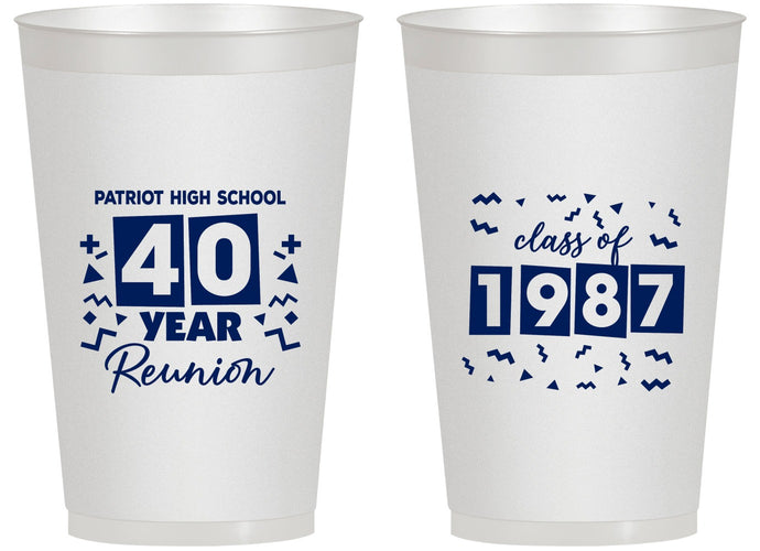 Personalized Class Reunion 14 oz Frosted Cups - Class Of 1987 40 Year | 140018