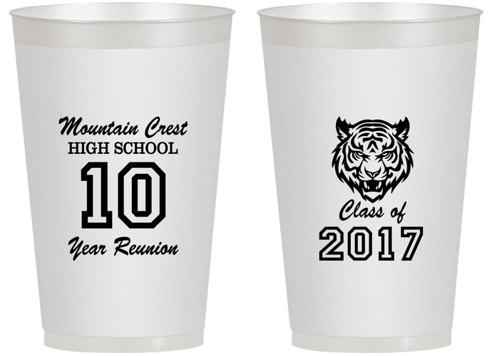 Personalized Class Reunion 14 oz Frosted Cups - Class Of 2017 10 Year | 140020