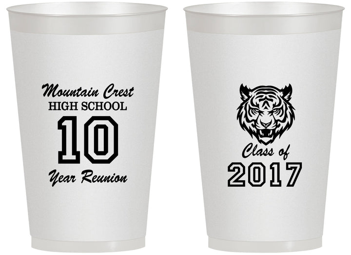 Personalized Class Reunion 14 oz Frosted Cups - Class Of 2017 10 Year | 140020