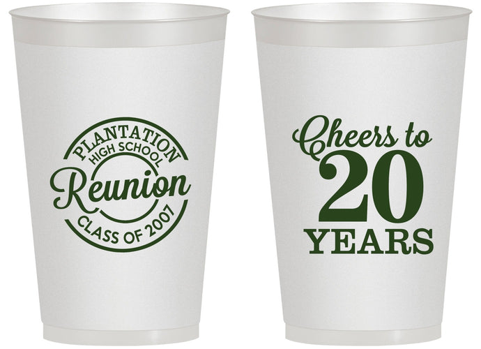 Personalized Class Reunion 14 oz Frosted Cups - Class Of 2007 20 Year | 140021