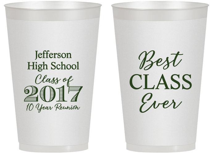Personalized Class Reunion 14 oz Frosted Cups - Class Of 2017 10 Year | 140025