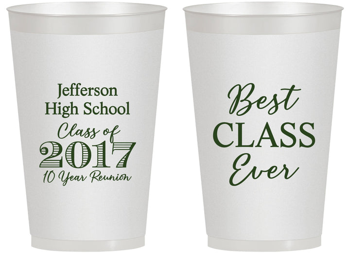 Personalized Class Reunion 14 oz Frosted Cups - Class Of 2017 10 Year | 140025