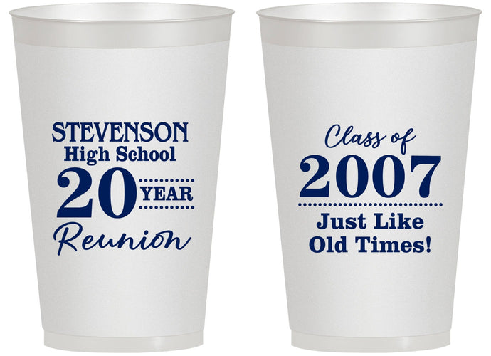 Personalized Class Reunion 14 oz Frosted Cups - Class Of 2007 20 Year | 140026