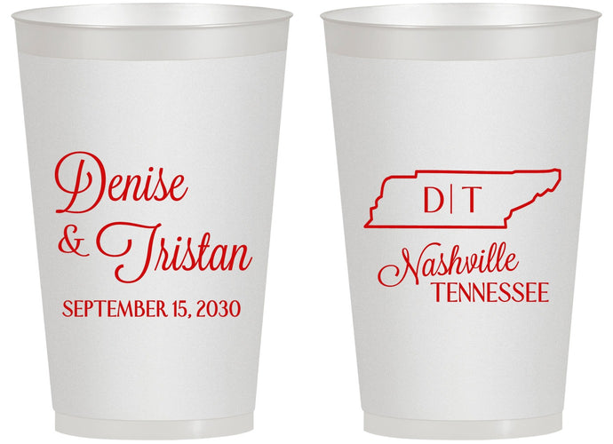 Personalized Wedding 14 oz Frosted Cups - Tennessee | 141