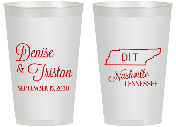 Personalized Wedding 14 oz Frosted Cups - Tennessee | 141