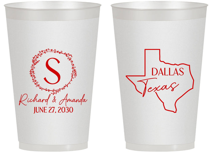 Personalized Wedding 14 oz Frosted Cups - Texas | 142