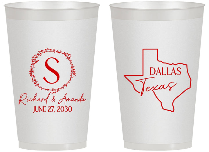 Personalized Wedding 14 oz Frosted Cups - Texas | 142