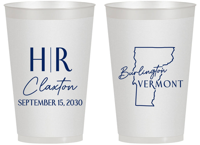 Personalized Wedding 14 oz Frosted Cups - Vermont | 144