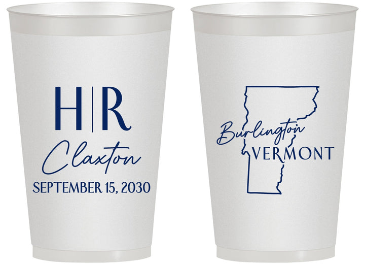 Personalized Wedding 14 oz Frosted Cups - Vermont | 144