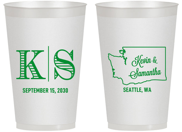 Personalized Wedding 14 oz Frosted Cups - Washington | 146