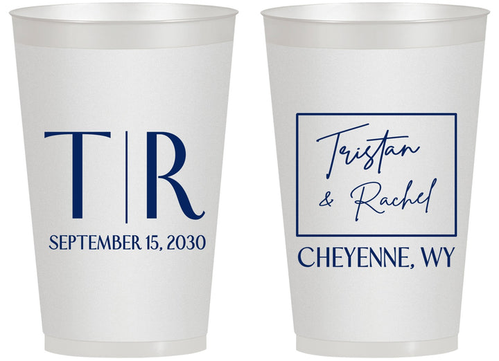 Personalized Wedding 14 oz Frosted Cups - Wyoming | 149