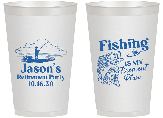 Personalized Retirement 14 oz Frosted Cups - Fishing | 150009