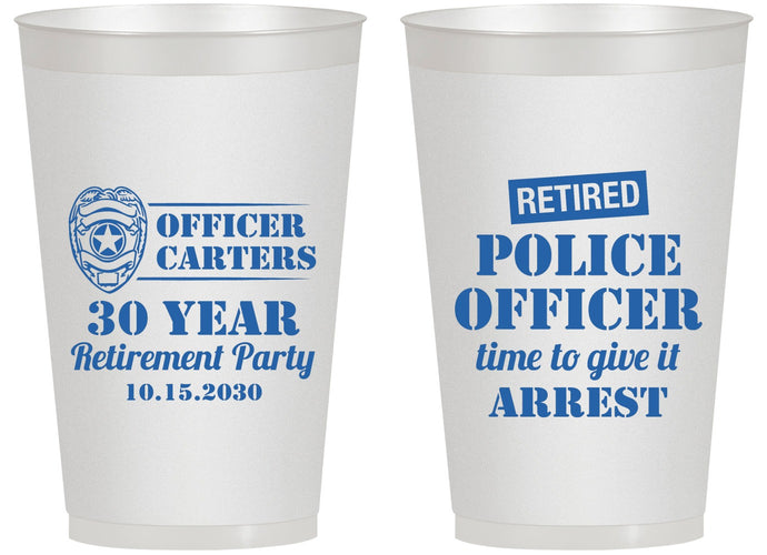 Personalized Retirement 14 oz Frosted Cups - Police Officer | 150010