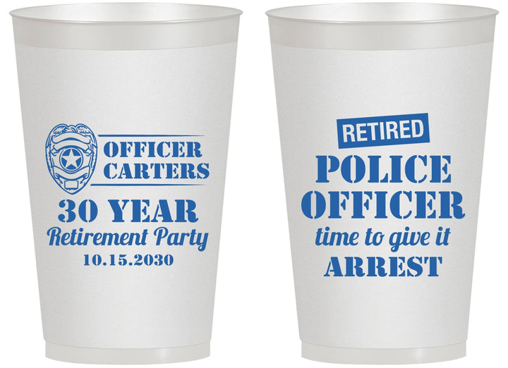 Personalized Retirement 14 oz Frosted Cups - Police Officer | 150010
