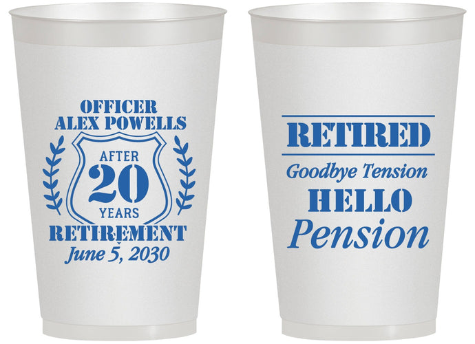 Personalized Retirement 14 oz Frosted Cups - Police Officer | 150011