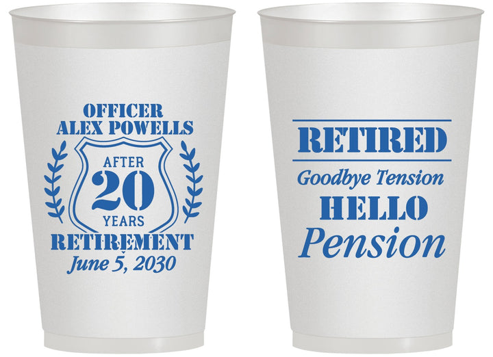 Personalized Retirement 14 oz Frosted Cups - Police Officer | 150011