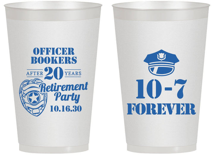 Personalized Retirement 14 oz Frosted Cups - Police Officer | 150012