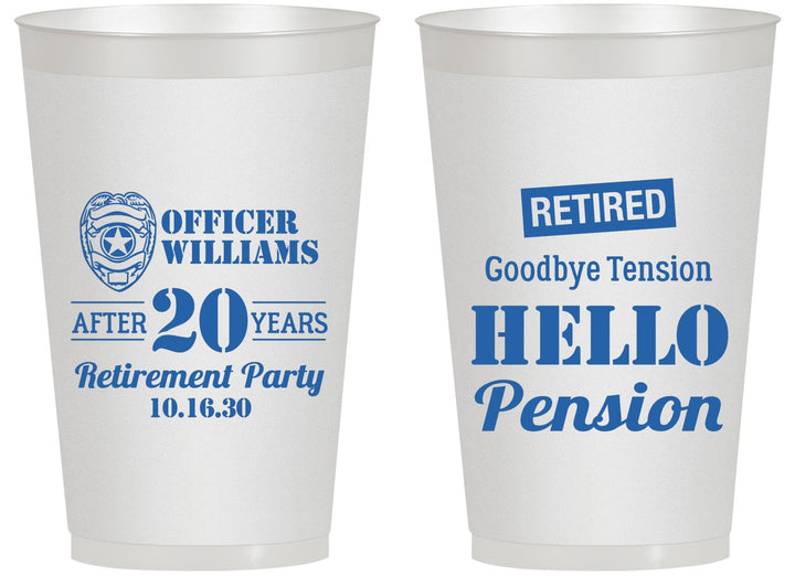 Personalized Retirement 14 oz Frosted Cups - Police Officer | 150013