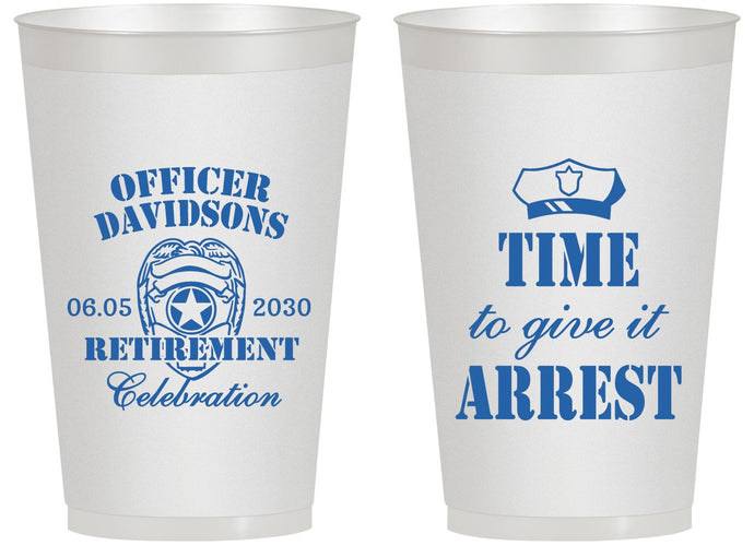 Personalized Retirement 14 oz Frosted Cups - Police Officer | 150014